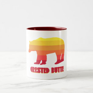 Crested Butte Colorado Rainbow Bear Two-Tone Coffee Mug