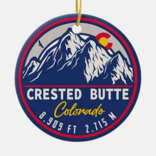 Crested Butte Colorado - Retro Souvenirs Ceramic O Ornament