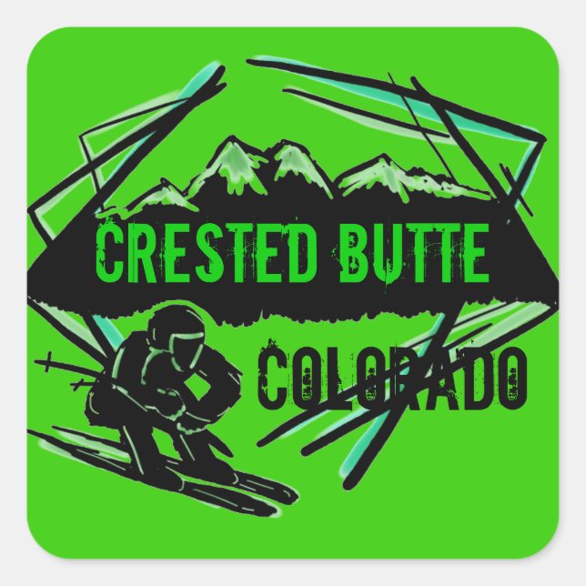 Crested Butte Colorado ski logo stickers (Front)