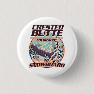 Crested Butte Colorado Snowboarding logo 3 Cm Round Badge