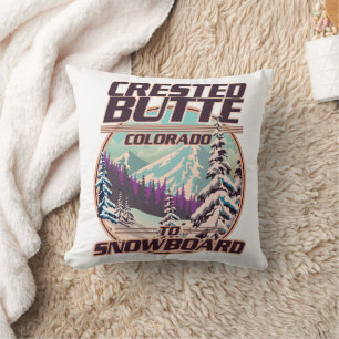 Crested Butte Colorado Snowboarding logo Cushion