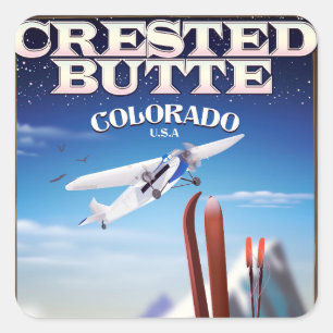 Crested Butte Colorado travel poster Square Sticker