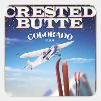 Crested Butte Colorado travel poster Square Sticker