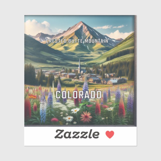Crested Butte Mountain Colorado 3 Inch Vinyl Stick (Sheet)