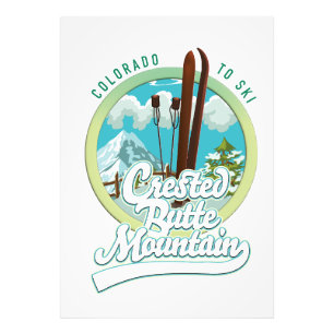 Crested Butte Mountain Colorado Ski logo Photo Print