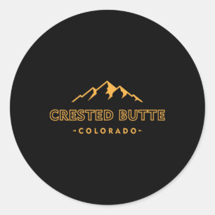 Crested Butte Retro Colorado Mens Womens Hiking So Classic Round Sticker