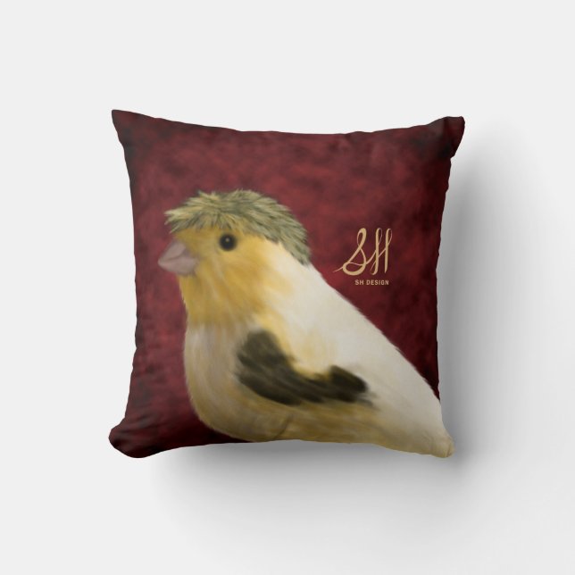 Crested Canary Cushion (Front)