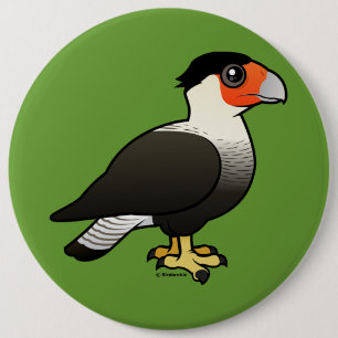 Crested Caracara 6 Cm Round Badge