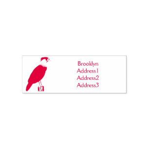 Crested caracara bird cartoon illustration self-inking stamp