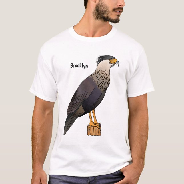 Crested caracara bird cartoon illustration  T-Shirt (Front)