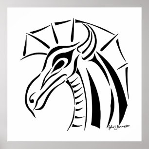 Crested Dragon Print
