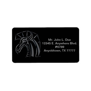 Crested Dragon (silver) Address Label