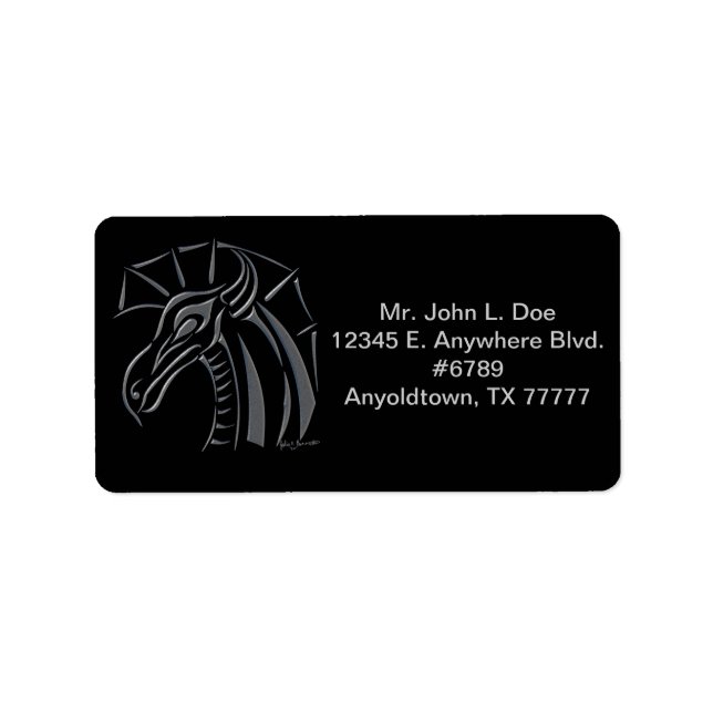 Crested Dragon (silver) Address Label (Front)