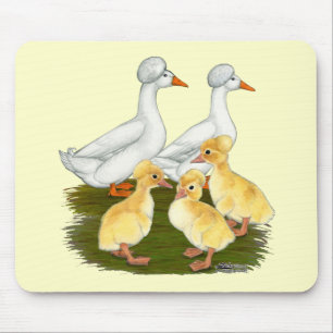 Crested Duck Family Mouse Pad