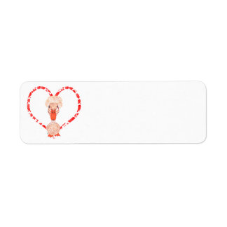 CRESTED DUCK HEART RETURN ADDRESS LABEL