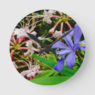 Crested Dwarf Iris Round Clock