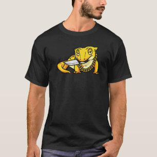 Crested Gecko Lizard Eyelash Gecko Reptile With Kn T-Shirt