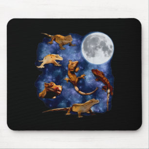 Crested Gecko Moon Retro Reptile Mom Dad Breeder L Mouse Pad