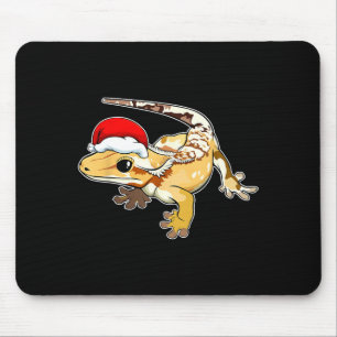 Crested Gecko Santa Hat Christmas Pajama Lizard Re Mouse Pad