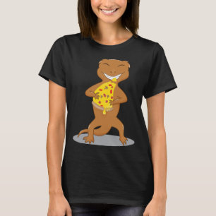 Crested Geckos Eating Pizza Ironic Cute Reptiles T-Shirt