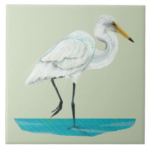 Crested Grebe Ceramic Tile