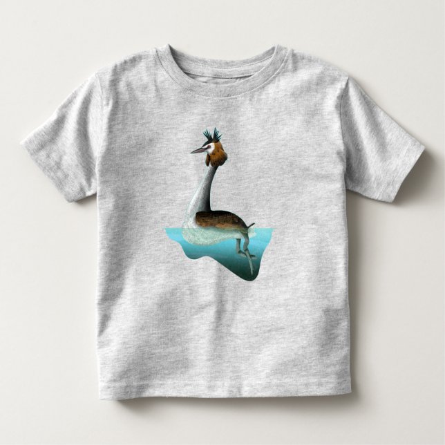 Crested Grebe Toddler T-Shirt (Front)