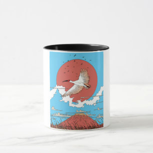 Crested Ibis in Flight Mug