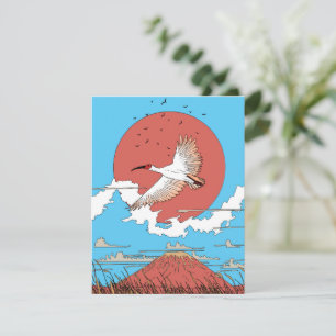 Crested Ibis in Flight RSVP Card