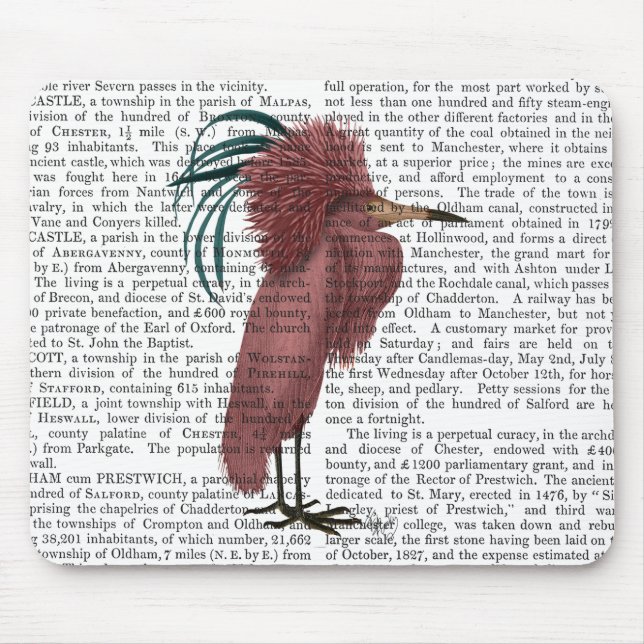 Crested Marsala Bird Mouse Pad (Front)