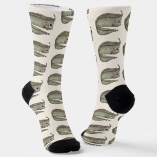 Crested Oarfish Fish, Vintage Marine Aquatic Life Socks