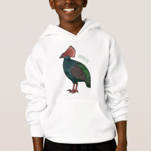 Crested partridge bird cartoon illustration
