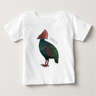 Crested partridge bird cartoon illustration baby T-Shirt