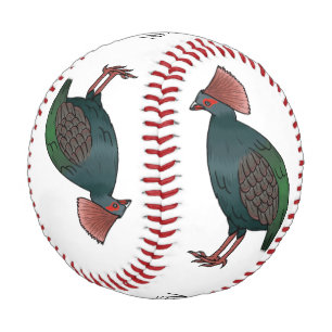 Crested partridge bird cartoon illustration baseball