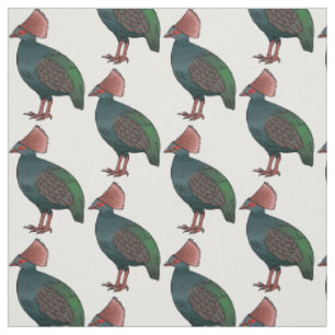 Crested partridge bird cartoon illustration fabric