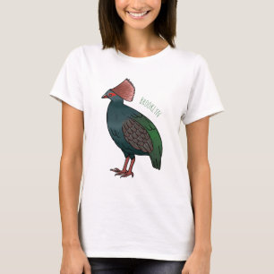 Crested partridge bird cartoon illustration T-Shirt