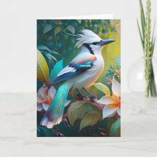 Crested Teal Winged Jay Card