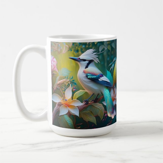 Crested Teal Winged Jay Coffee Mug (Left)