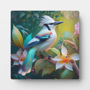 Crested Teal Winged Jay Plaque
