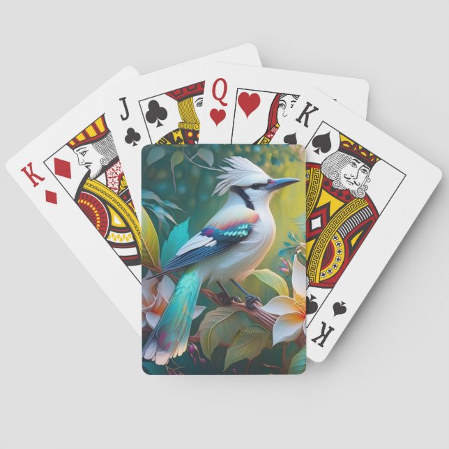 Crested Teal Winged Jay Playing Cards (Back)