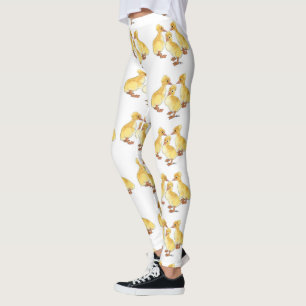 Crested White Ducklings Leggings
