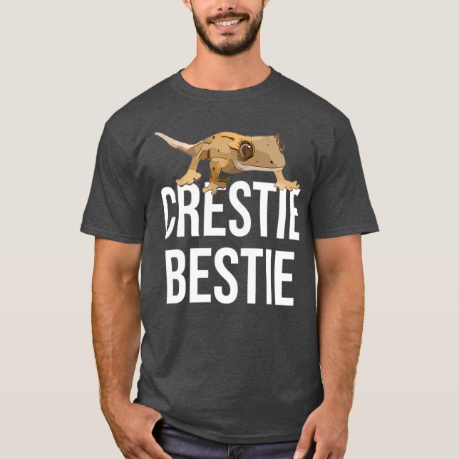 Crestie Bestie Crested Gecko Reptile Lizard Pet T-Shirt (Front)