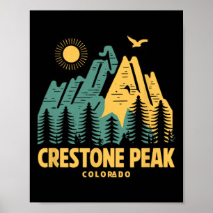 Crestone Peak Mountains Colorado Hiking Outdoors V Poster