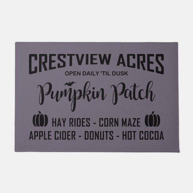 CRESTVIEW ACRES PUMPKIN PATCH DOORMAT (Front)