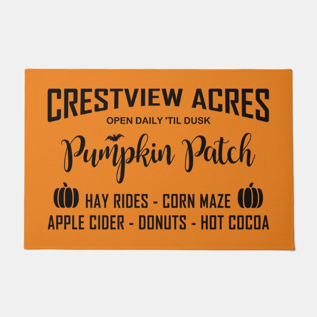 CRESTVIEW ACRES PUMPKIN PATCH DOORMAT (Front)