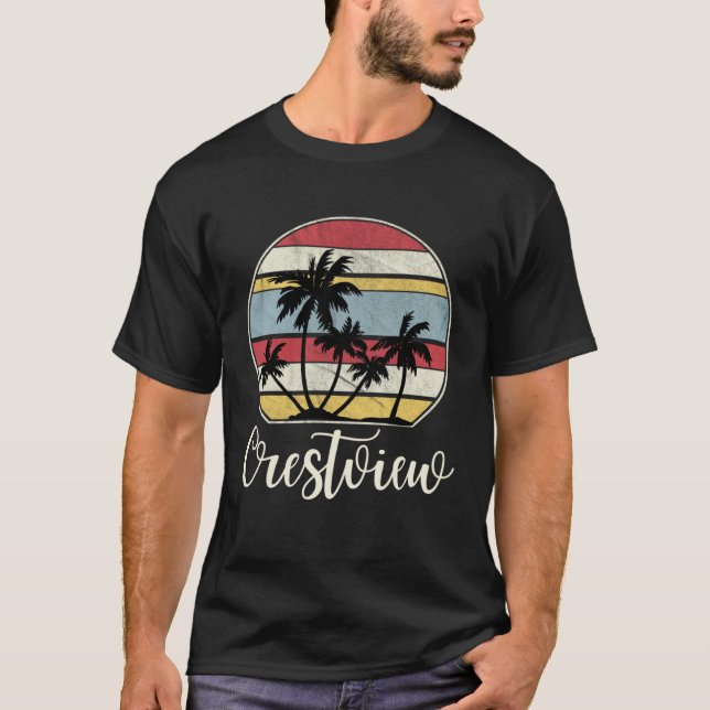 Crestview Florida Beach Vacation Trip Tropical Ret T-Shirt (Front)