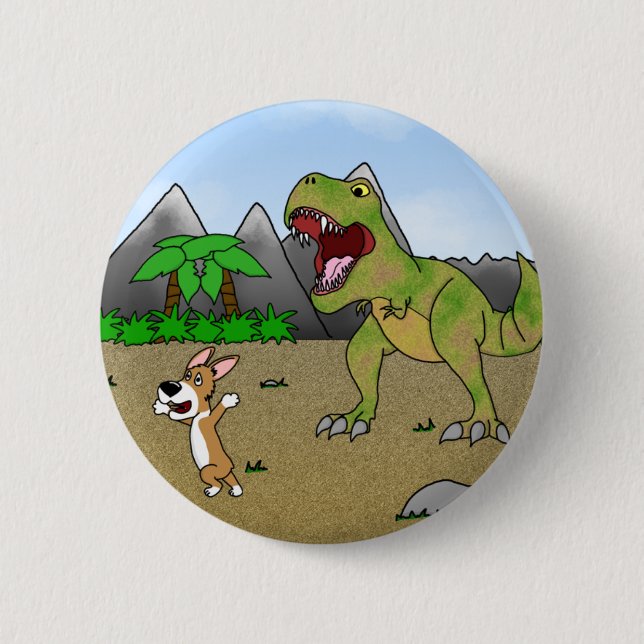Cretaceous Corgi Button (Front)