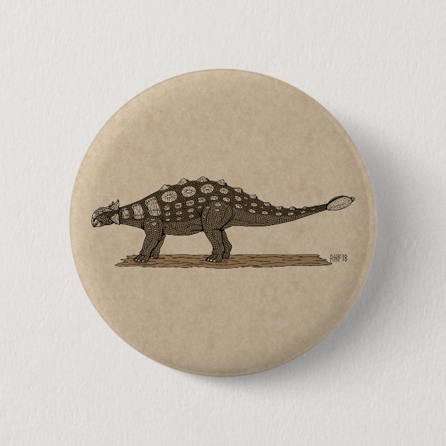  Cretaceous Dinosaur Ankylosaurus 6 Cm Round Badge (Front)