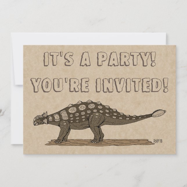 Cretaceous Dinosaur Ankylosaurus Invitation (Front)
