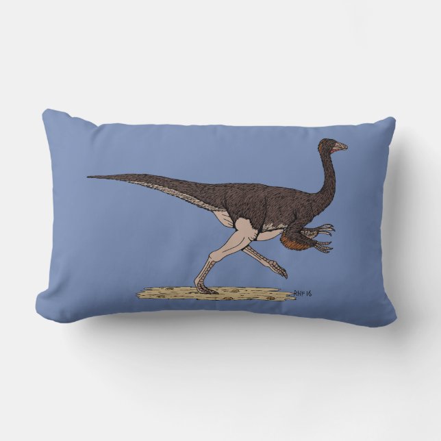 Cretaceous Dinosaur Ornithomimus Lumbar Cushion (Front)