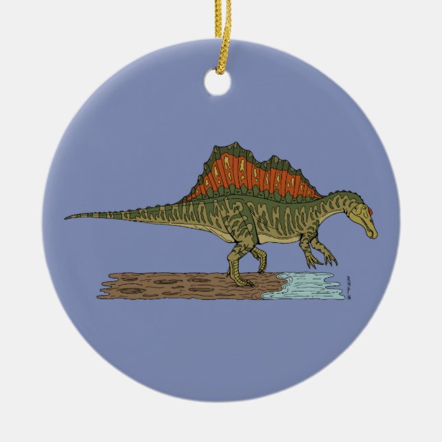 Cretaceous Dinosaur Spinosaurus Ceramic Ornament (Front)